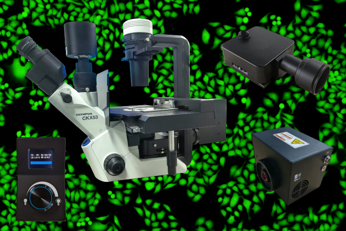 CKX53 倒置六孔 LED 荧光附件 AIFL-UBG-5A-CKX53